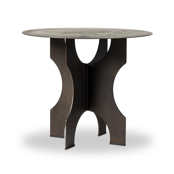 Circle Side Table In Solid Iron