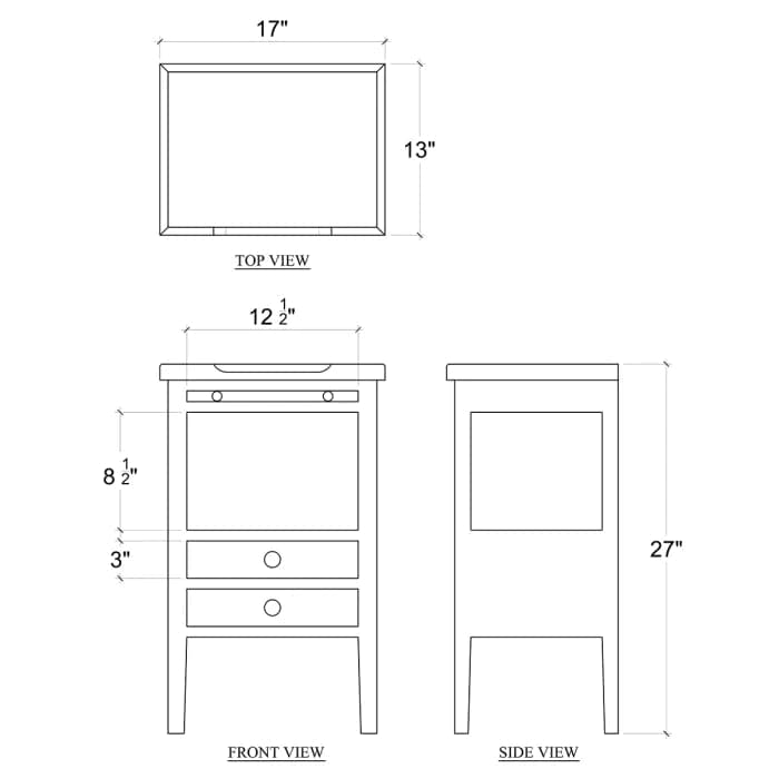 Eton 2 Drawer Side Table w/ Pull Out Shelf-Bramble-BRAM-23873STW-Side TablesStraw Wash-8-France and Son