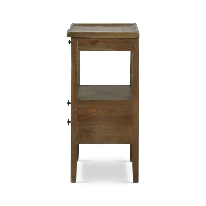 Eton 2 Drawer Side Table w/ Pull Out Shelf-Bramble-BRAM-23873STW-Side TablesStraw Wash-3-France and Son