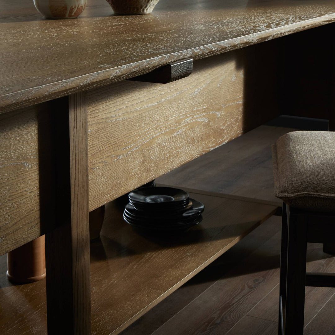 Greendale Kitchen Island - 118" - Tan Oak