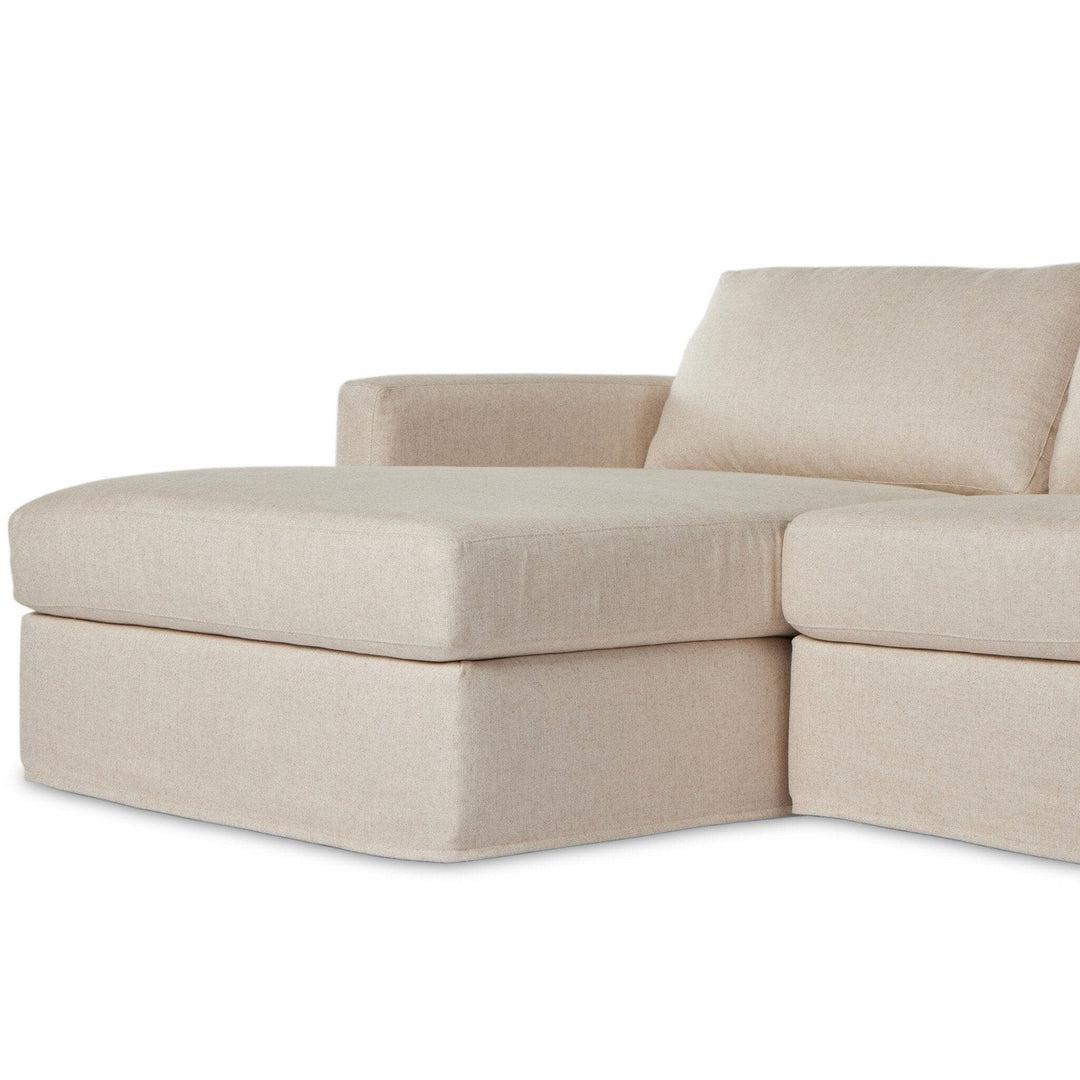 Kingston 2-Piece Slipcover Sectional - Evere Creme - Left Chaise