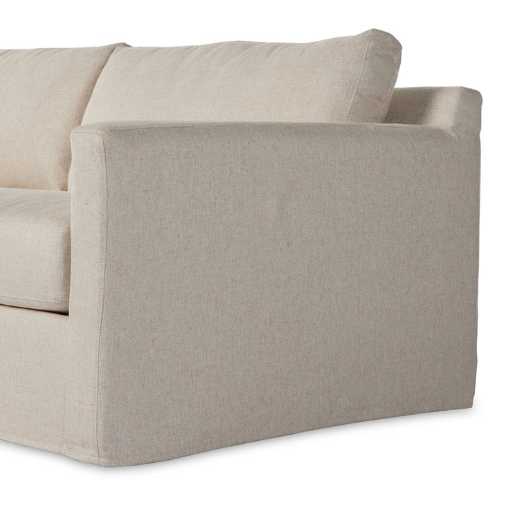 Kingston 2-Piece Slipcover Sectional - Evere Creme - Left Chaise