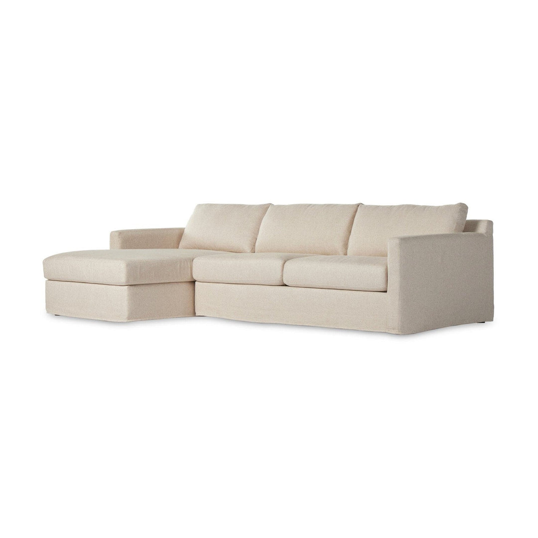 Kingston 2-Piece Slipcover Sectional - Evere Creme - Left Chaise