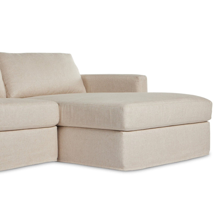 Kingston 2-Piece Slipcover Sectional - Evere Creme - Right Chaise