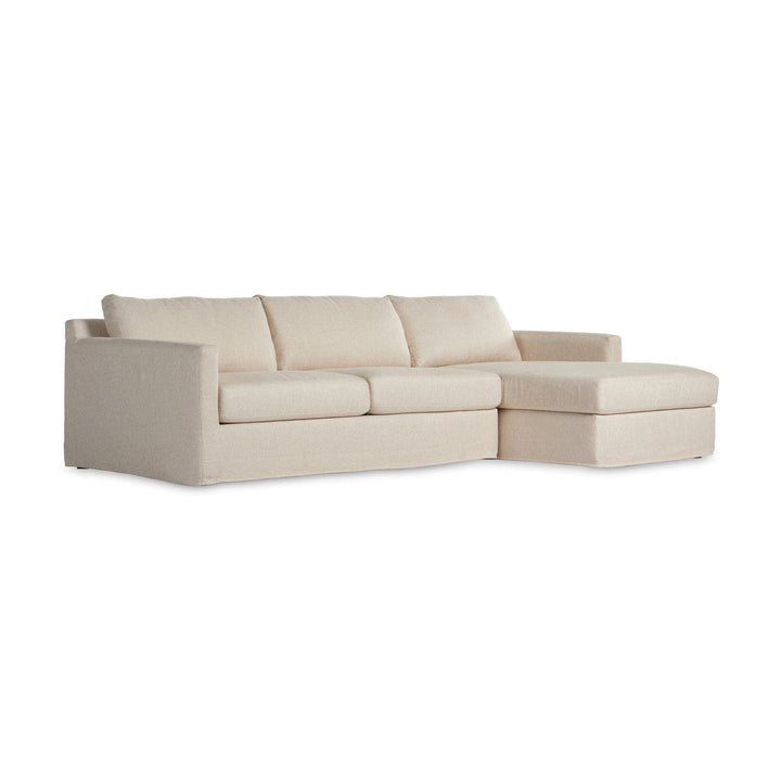 Kingston 2-Piece Slipcover Sectional - Evere Creme - Right Chaise