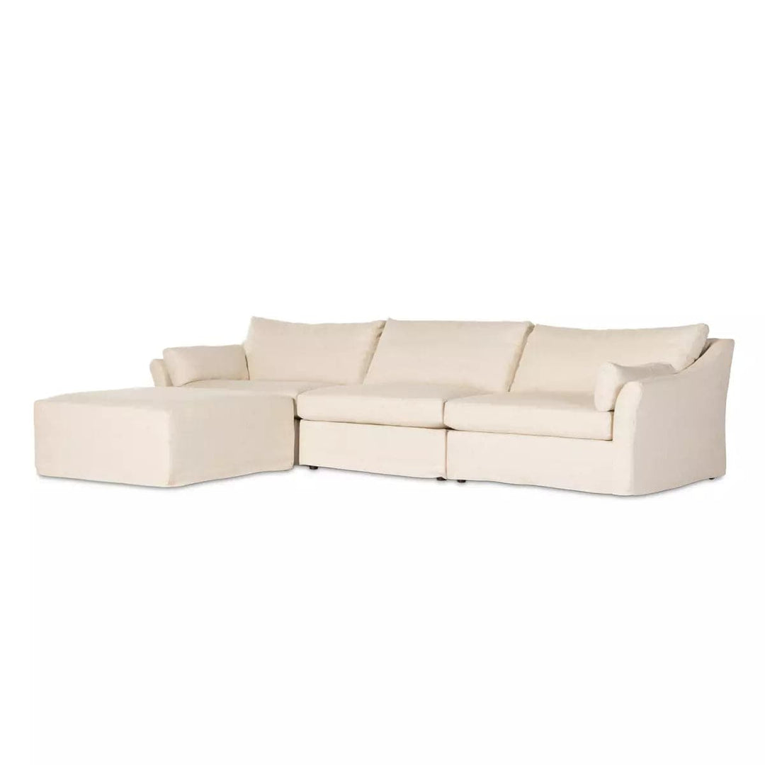 Delray 3-Piece Slipcover Sectional w/ Ottoman-Four Hands-FH-238951-001-Sofas-1-France and Son