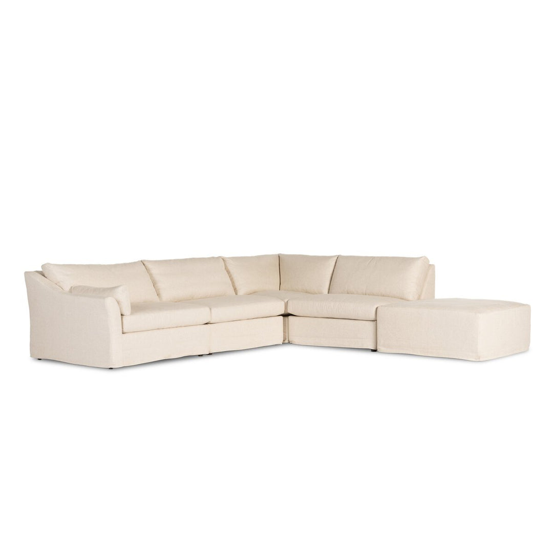 Fairview 4-Piece Slipcover Sectional - Left Arm Facing W/ Ottoman