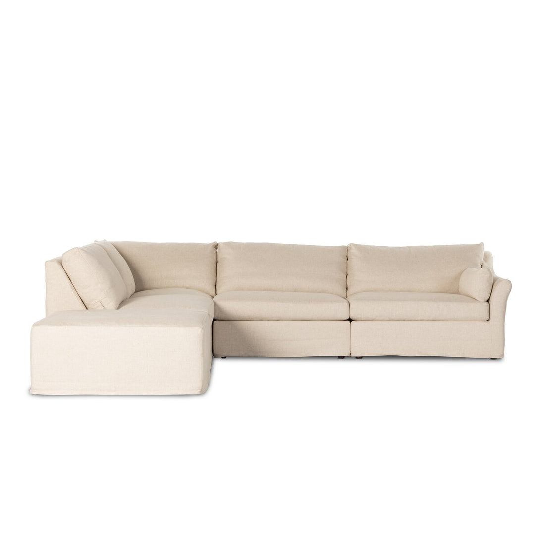 Fairview 4-Piece Slipcover Sectional - Right Arm Facing W/ Ottoman