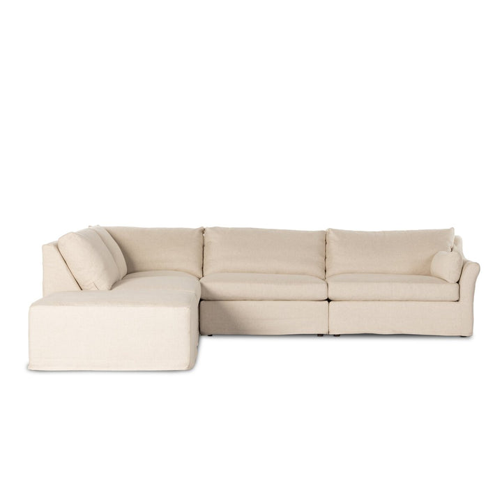 Fairview 4-Piece Slipcover Sectional - Right Arm Facing W/ Ottoman