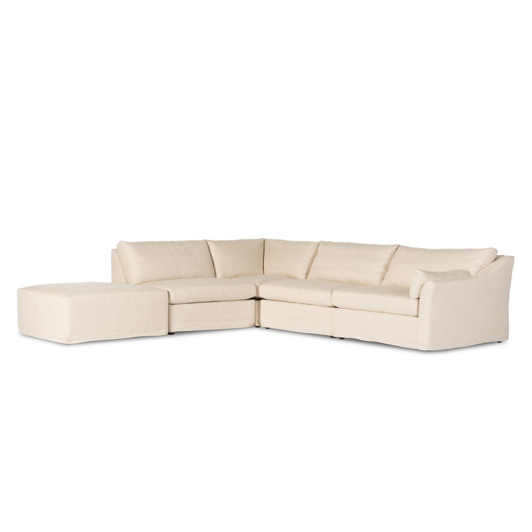 Fairview 4-Piece Slipcover Sectional - Right Arm Facing W/ Ottoman