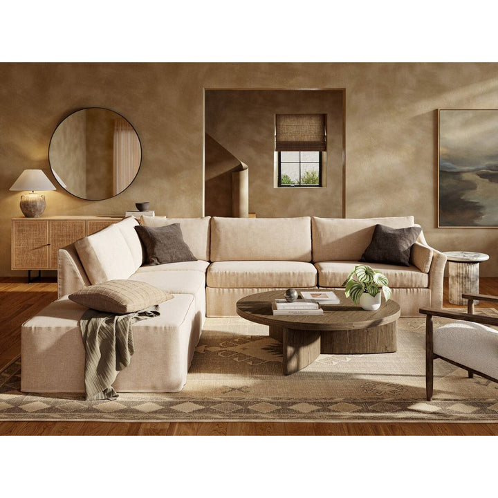 Fairview 4-Piece Slipcover Sectional - Right Arm Facing W/ Ottoman