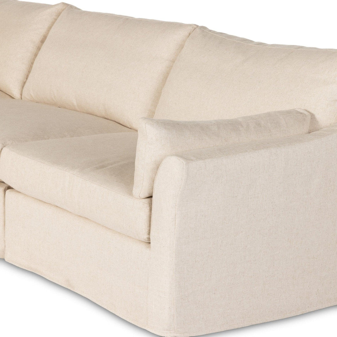 Wesley 5Pc Slipcover Sectional - Evere Creme