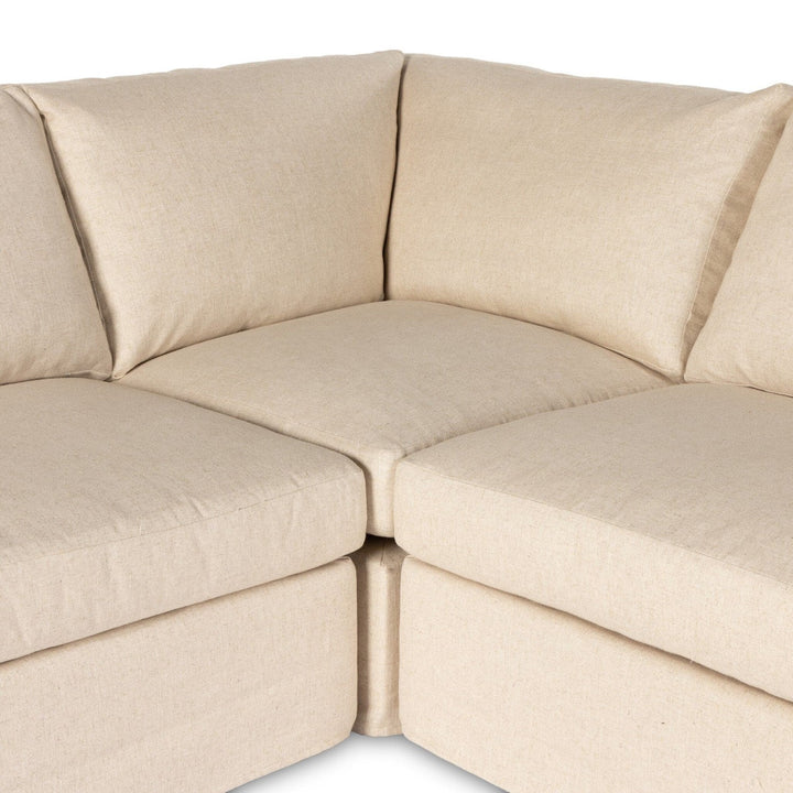 Wesley 5Pc Slipcover Sectional - Evere Creme