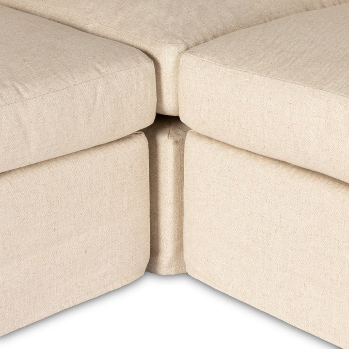 Wesley 5Pc Slipcover Sectional - Evere Creme