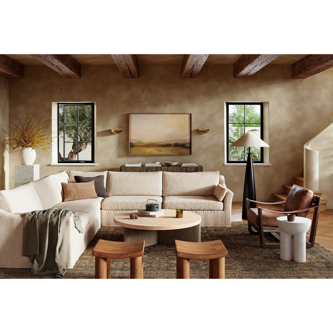 Wesley 5Pc Slipcover Sectional - Evere Creme