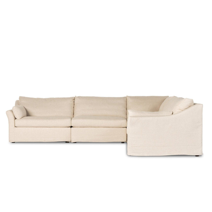 Wesley 5Pc Slipcover Sectional - Evere Creme