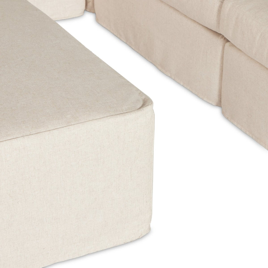 Fairview 8-Piece Slipcover Sofa Sectional - W/ Ottoman