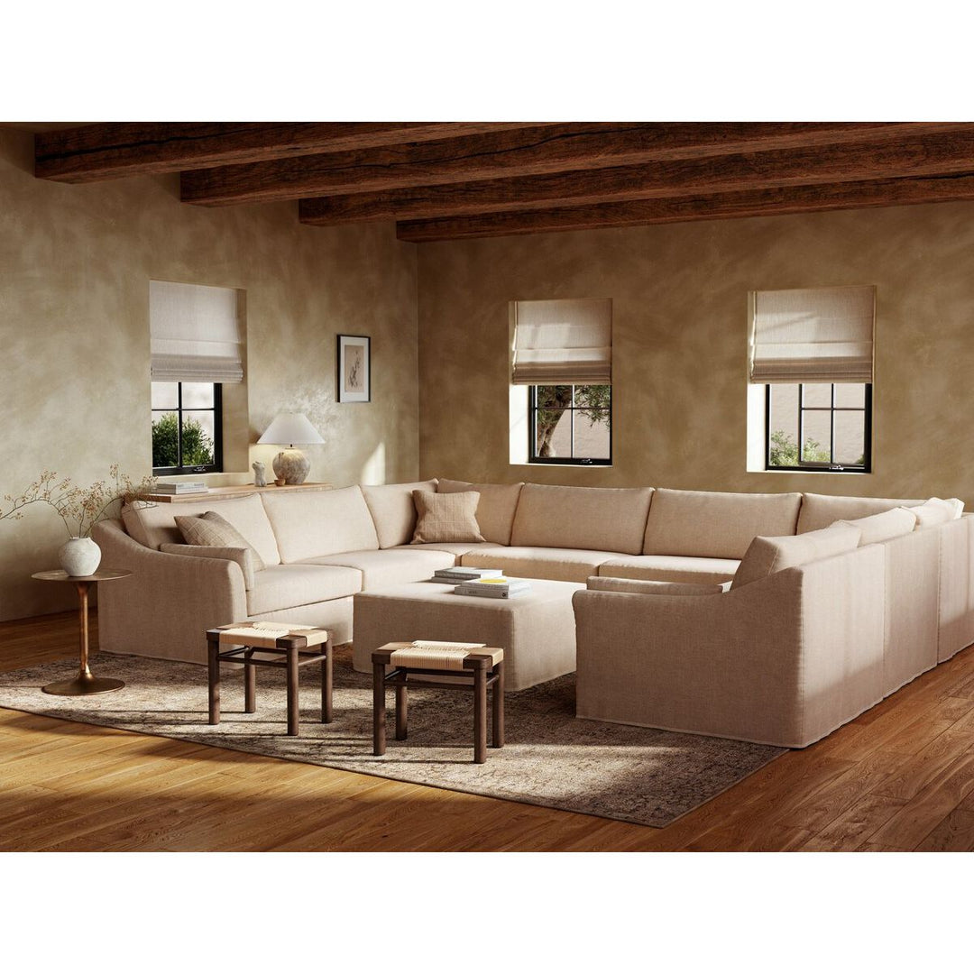 Fairview 8-Piece Slipcover Sofa Sectional - W/ Ottoman