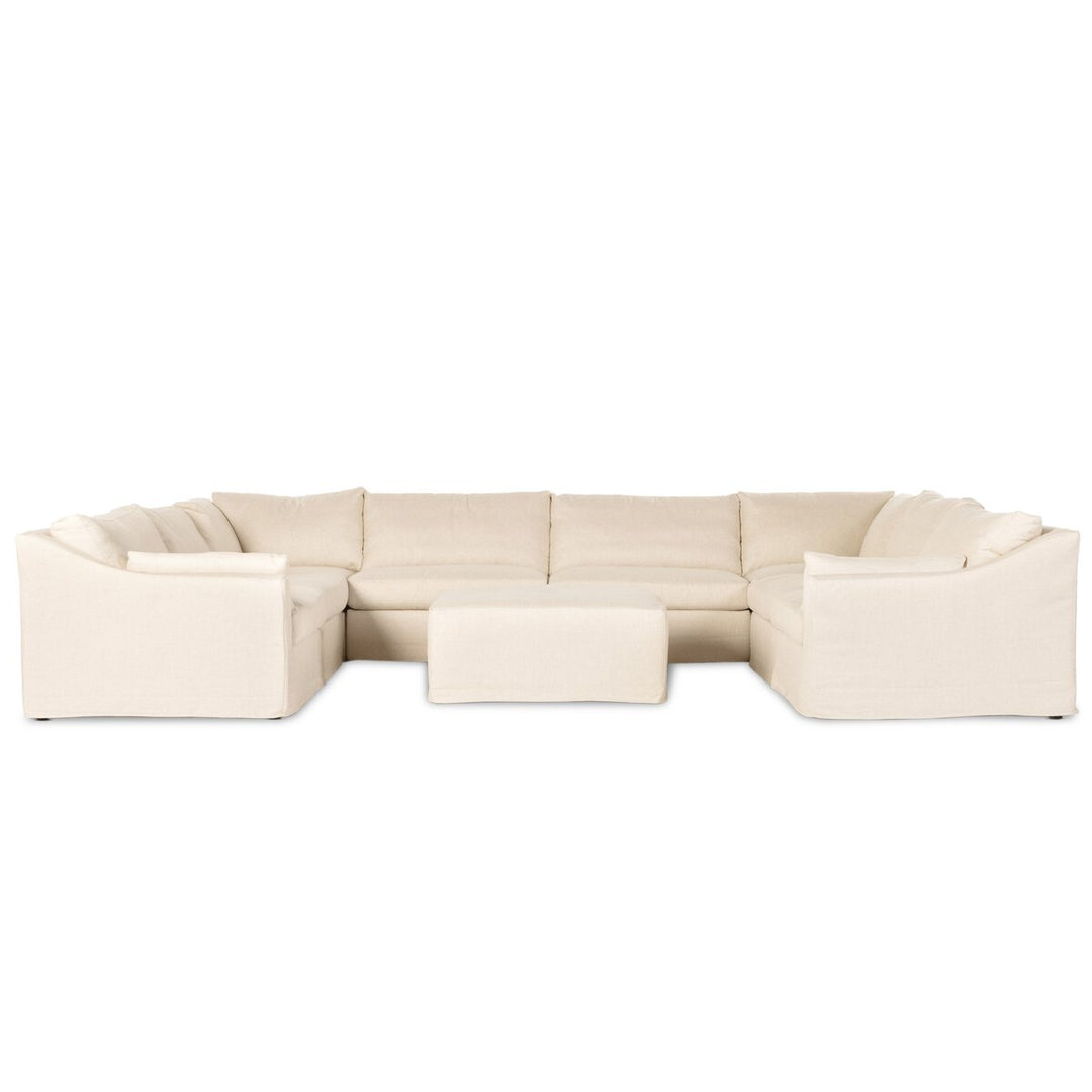 Fairview 8-Piece Slipcover Sofa Sectional - W/ Ottoman