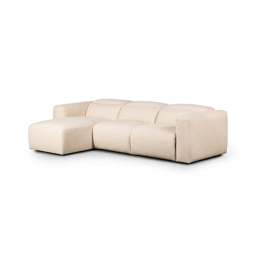Sectionals: Recliners Fauna Power Recliner 3-Piece Sectional W/ Chaise - Antigo Natural - Left Chaise