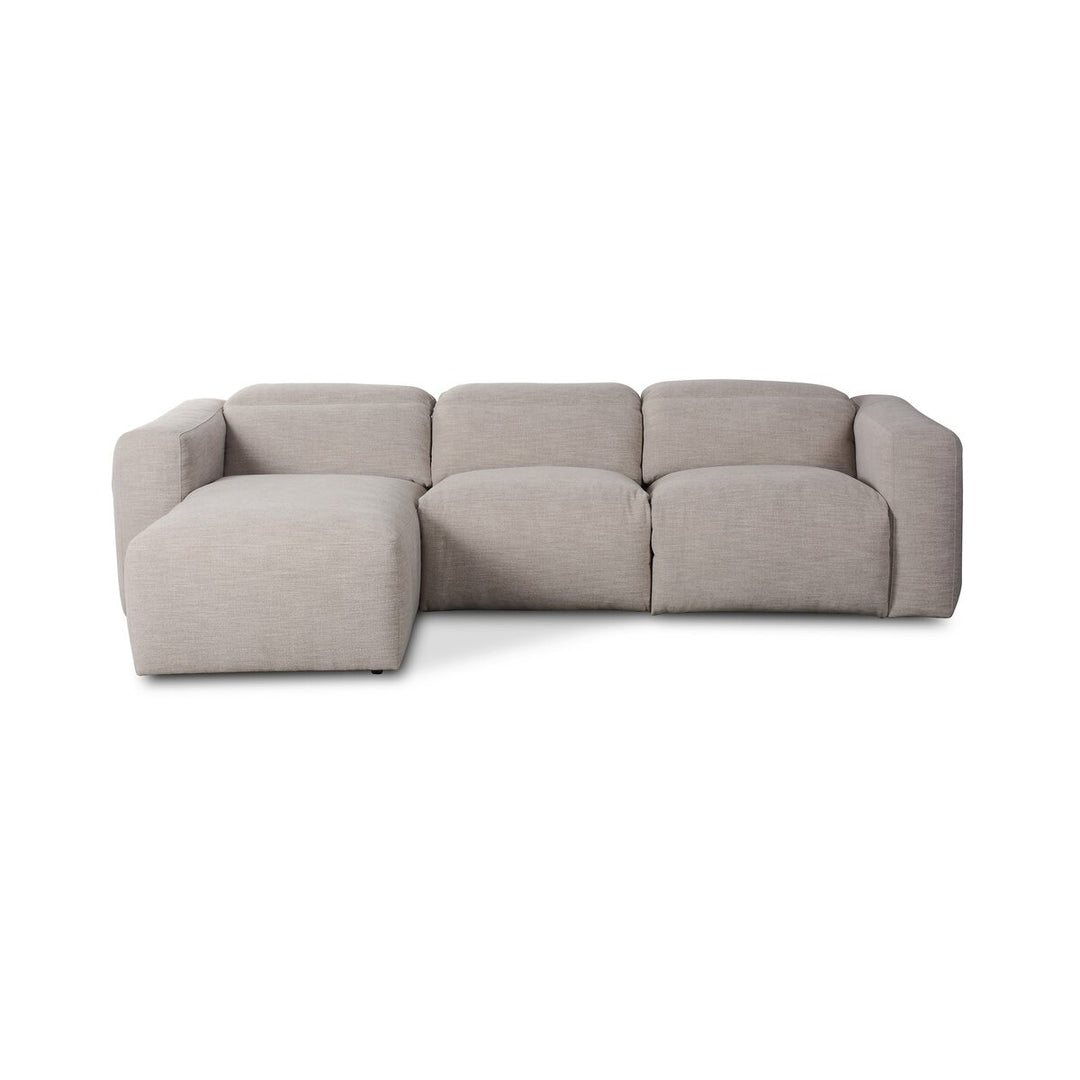 Bradley Power Recliner 3-Piece Sectional W/ Chaise - Laken Stone - Left Chaise