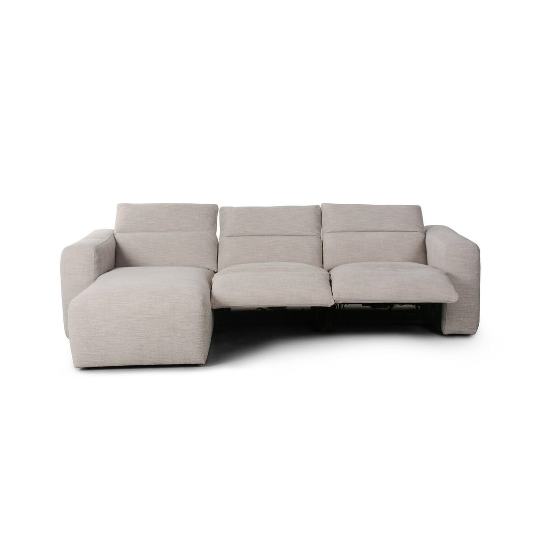 Bradley Power Recliner 3-Piece Sectional W/ Chaise - Laken Stone - Left Chaise