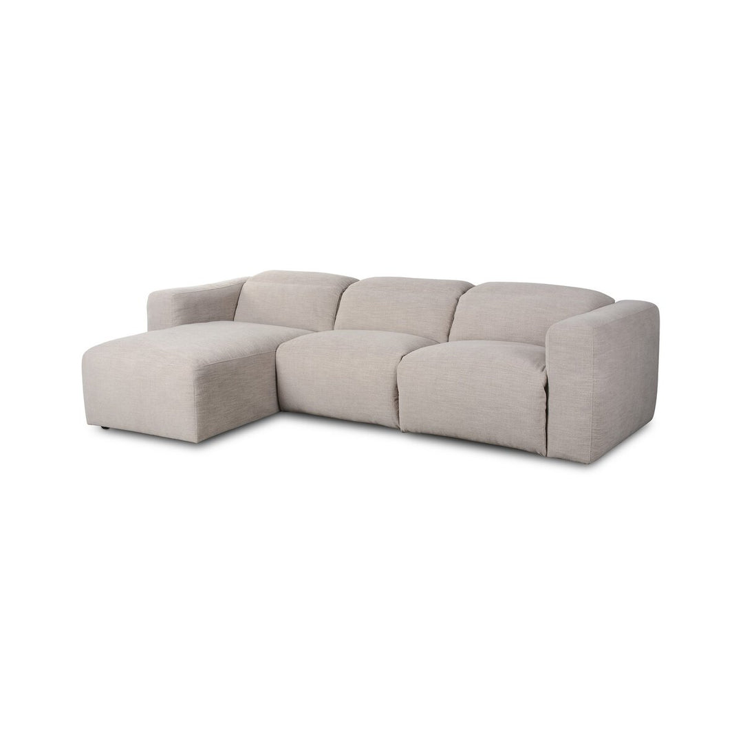 Bradley Power Recliner 3-Piece Sectional W/ Chaise - Laken Stone - Left Chaise