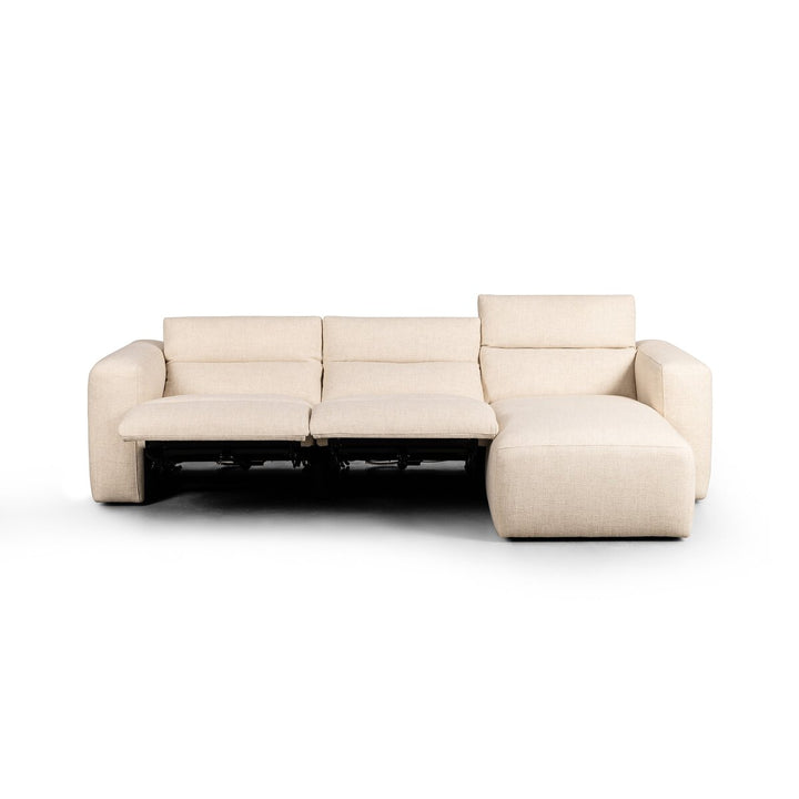 Bradley Power Recliner 3-Piece Sectional W/ Chaise - Antigo Natural - Right Chaise