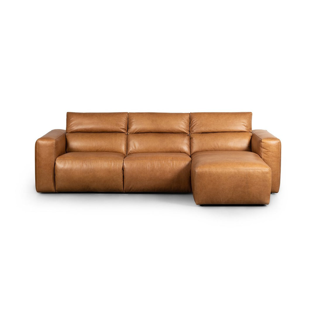 Bradley Power Recliner 3-Piece Sectional W/ Chaise - Sonoma Butterscotch - Right Chaise