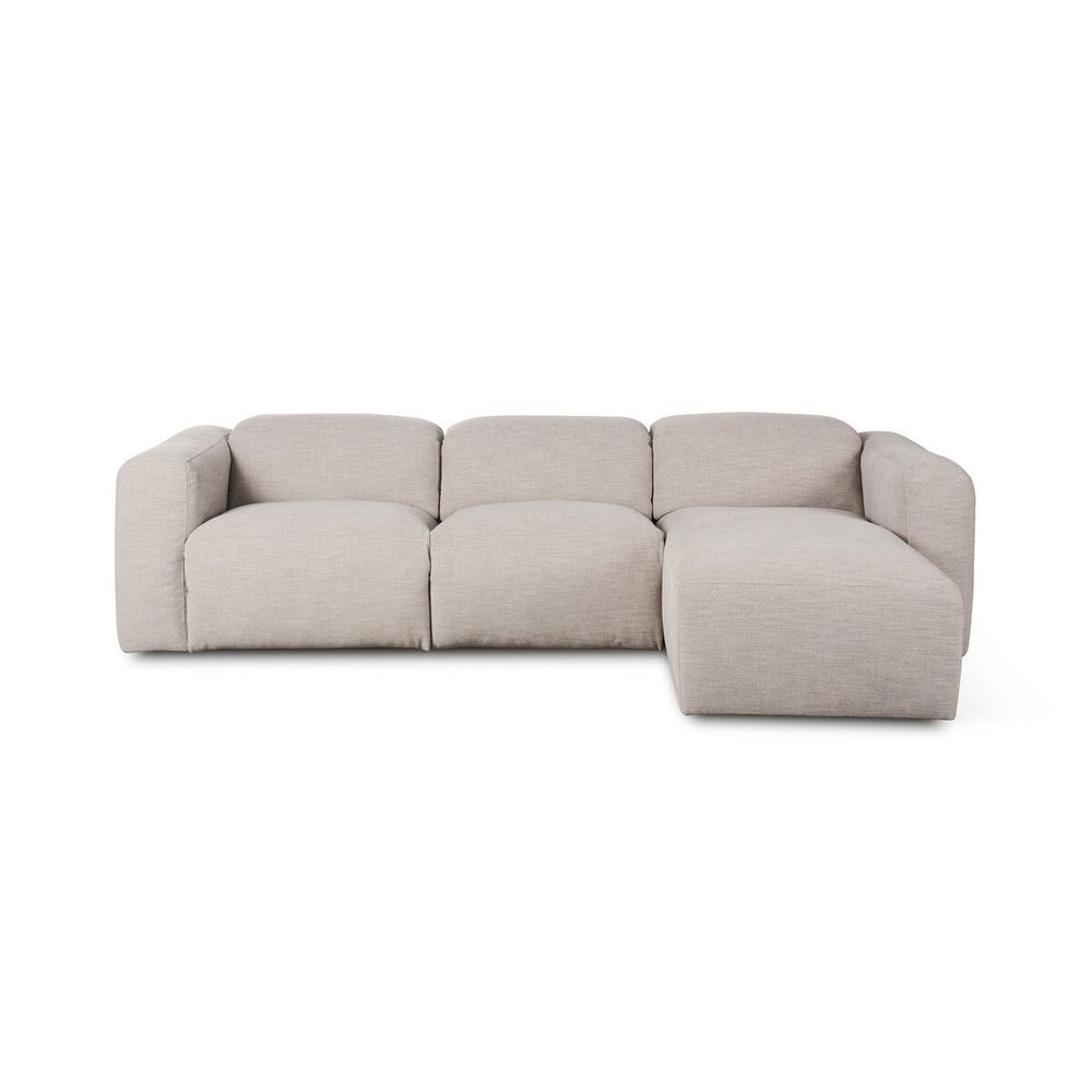 Sectionals: Recliners Fauna Power Recliner 3-Piece Sectional W/ Chaise - Laken Stone - Right Chaise