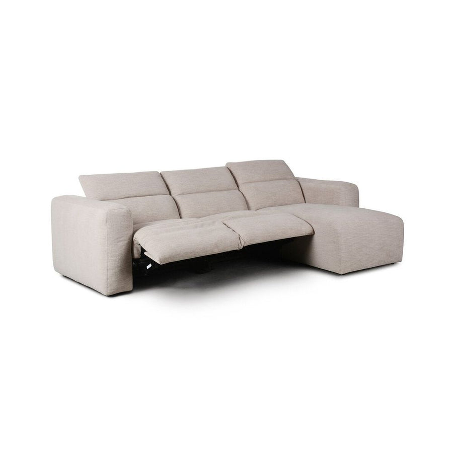 Sectionals: Recliners Fauna Power Recliner 3-Piece Sectional W/ Chaise - Laken Stone - Right Chaise