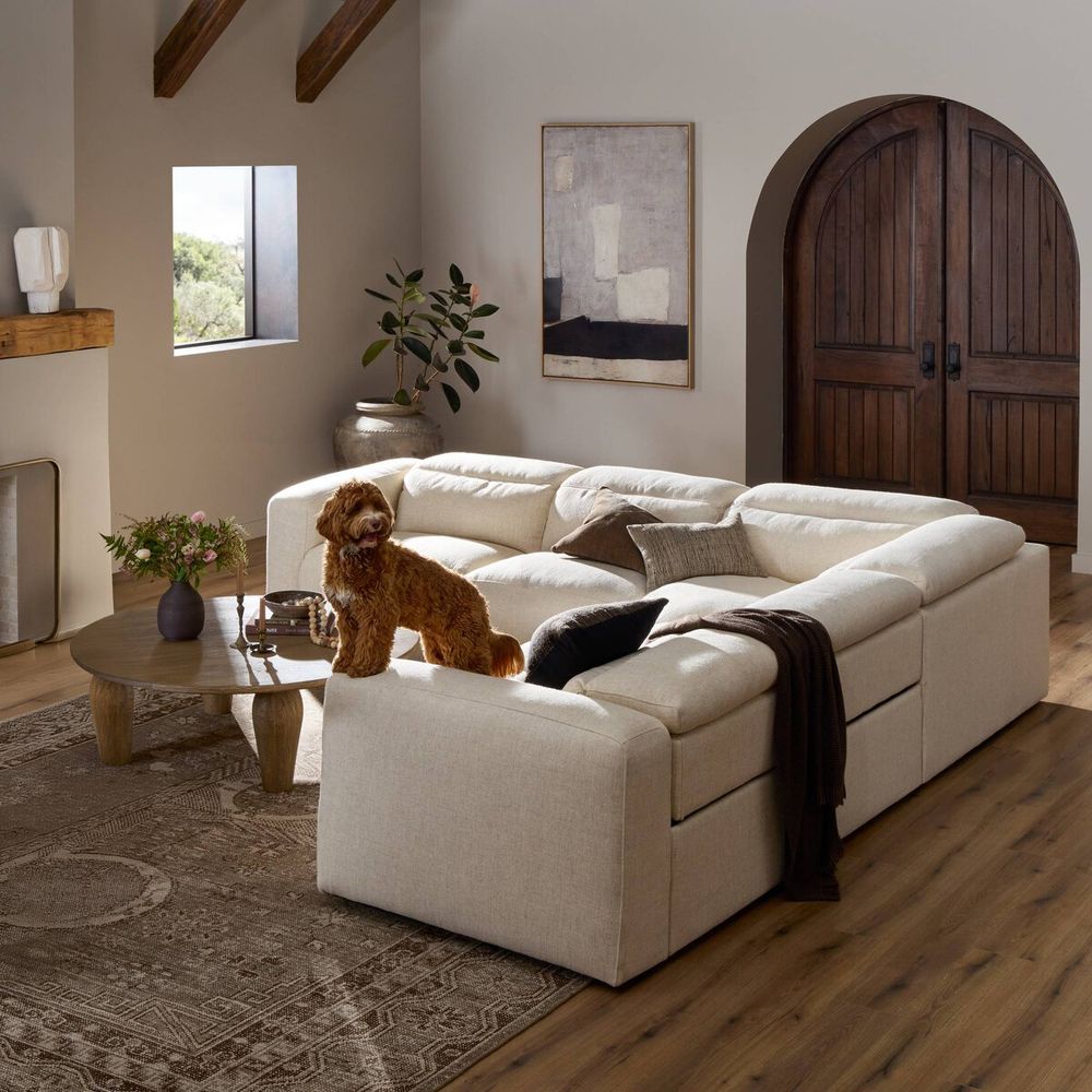 Fauna Power Recliner 5-Piece Sectional - Antigo Natural