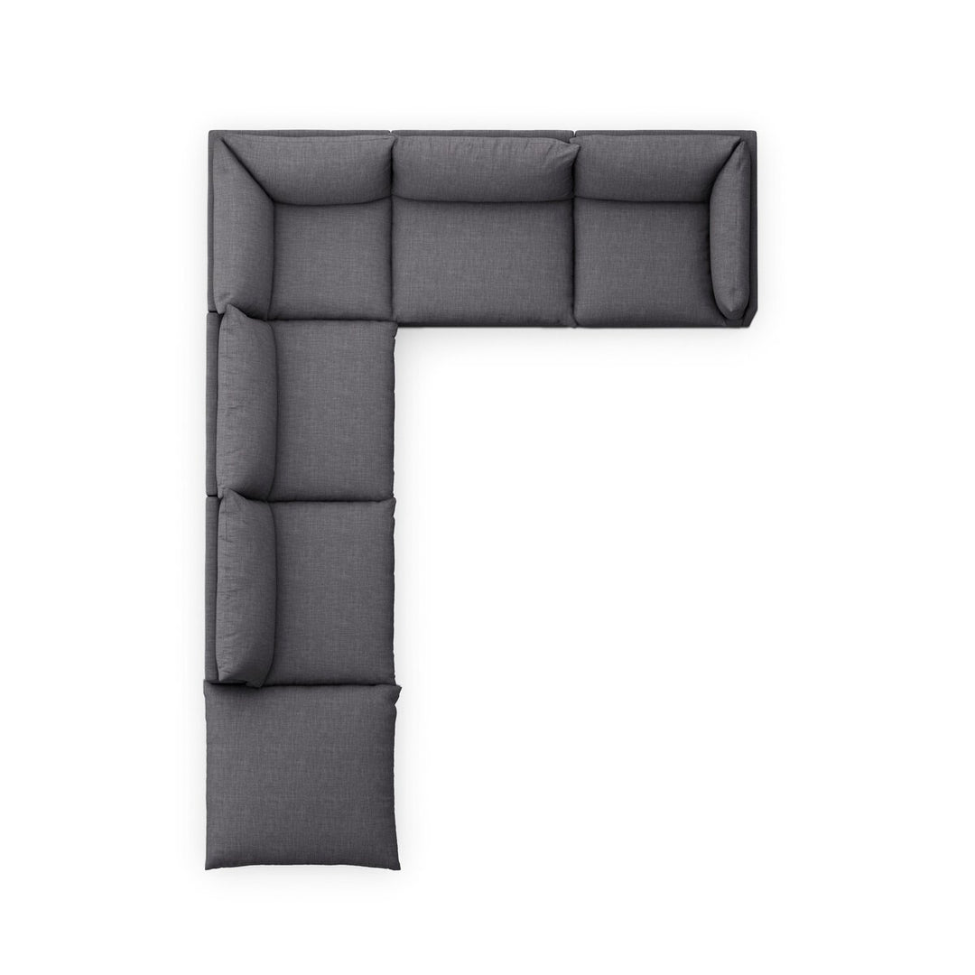 Edgewood 5-Piece Sectional - Raf W/ Ottoman - Bennett Charcoal