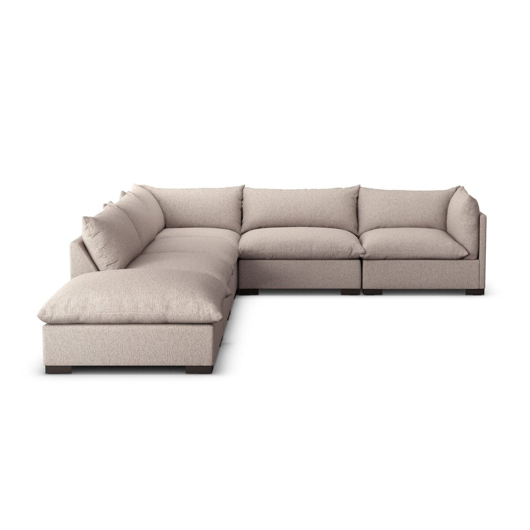 Edgewood 5-Piece Sectional - Raf W/ Ottoman - Bayside Pebble