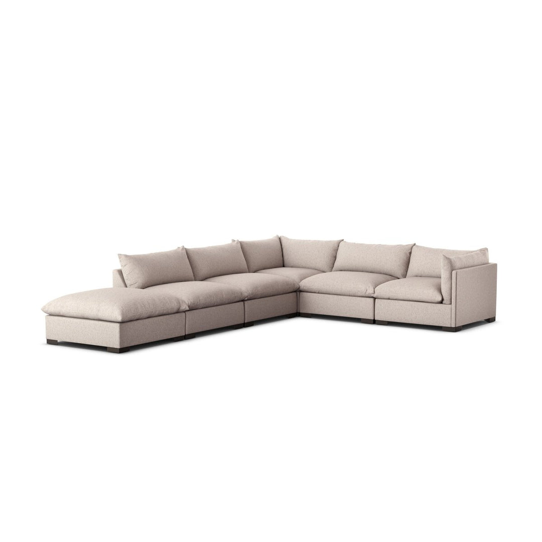 Edgewood 5-Piece Sectional - Raf W/ Ottoman - Bayside Pebble