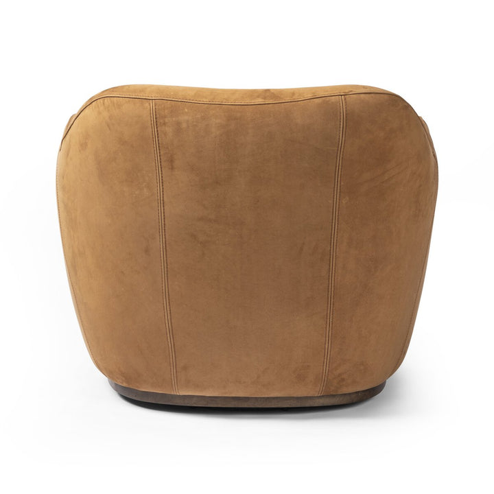 Augustus Swivel Chair - Nubuck Cognac