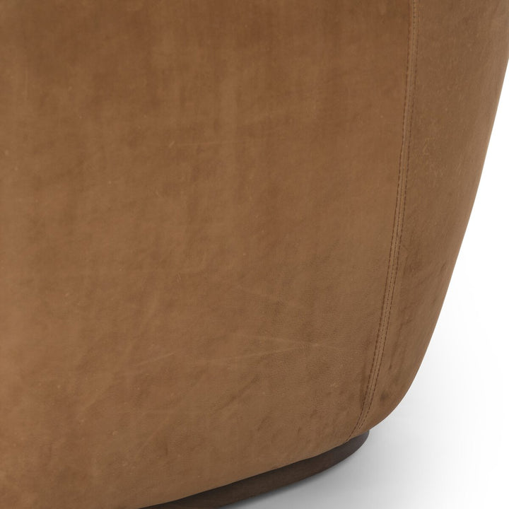 Augustus Swivel Chair - Nubuck Cognac