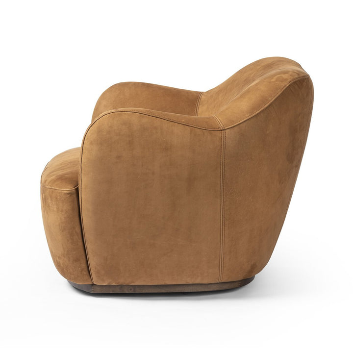 Augustus Swivel Chair - Nubuck Cognac