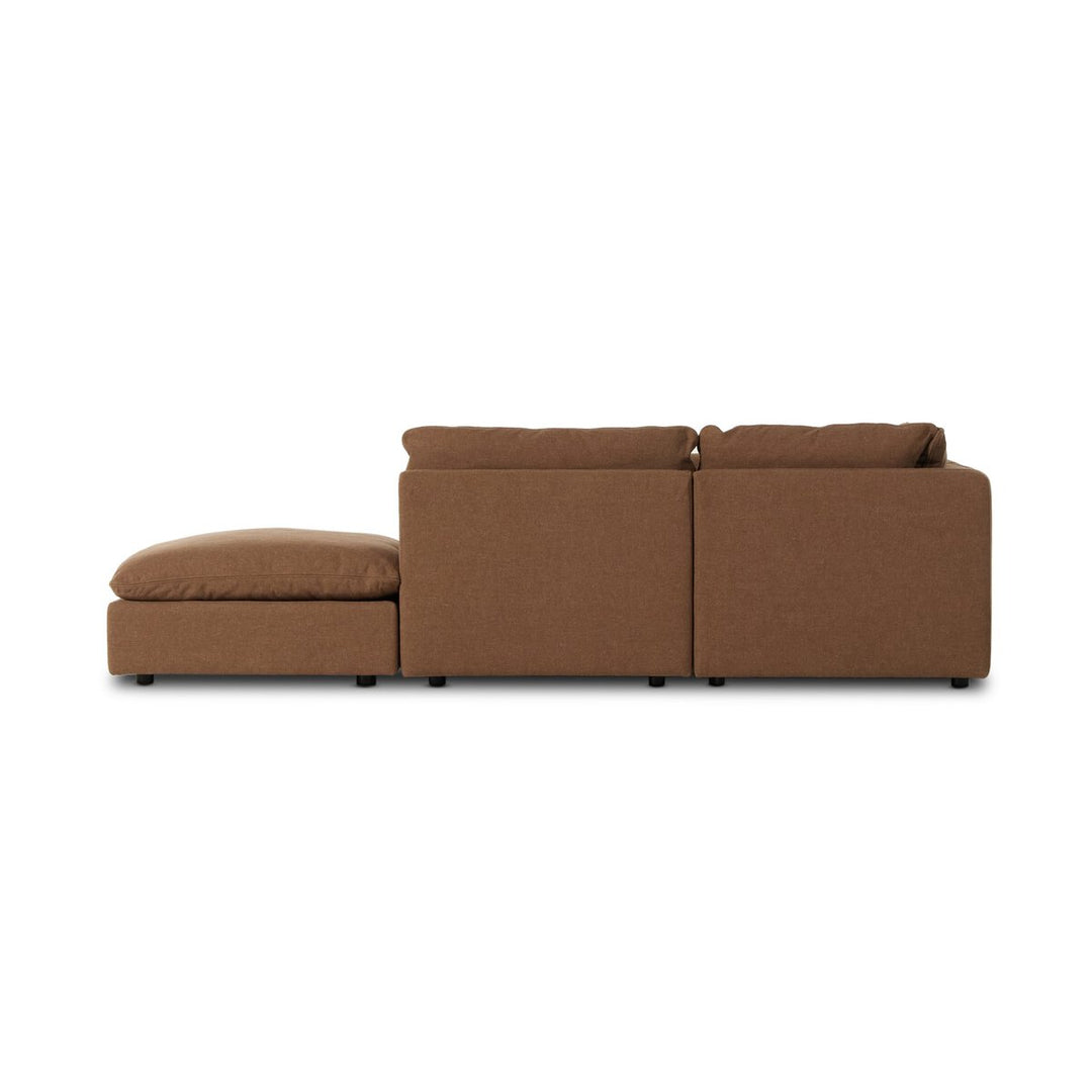 Ingrid 4-Piece Sectional W/ Ottoman - Left Arm Facing - Antwerp Cafe