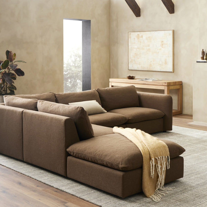 Ingrid 4-Piece Sectional W/ Ottoman - Left Arm Facing - Antwerp Cafe