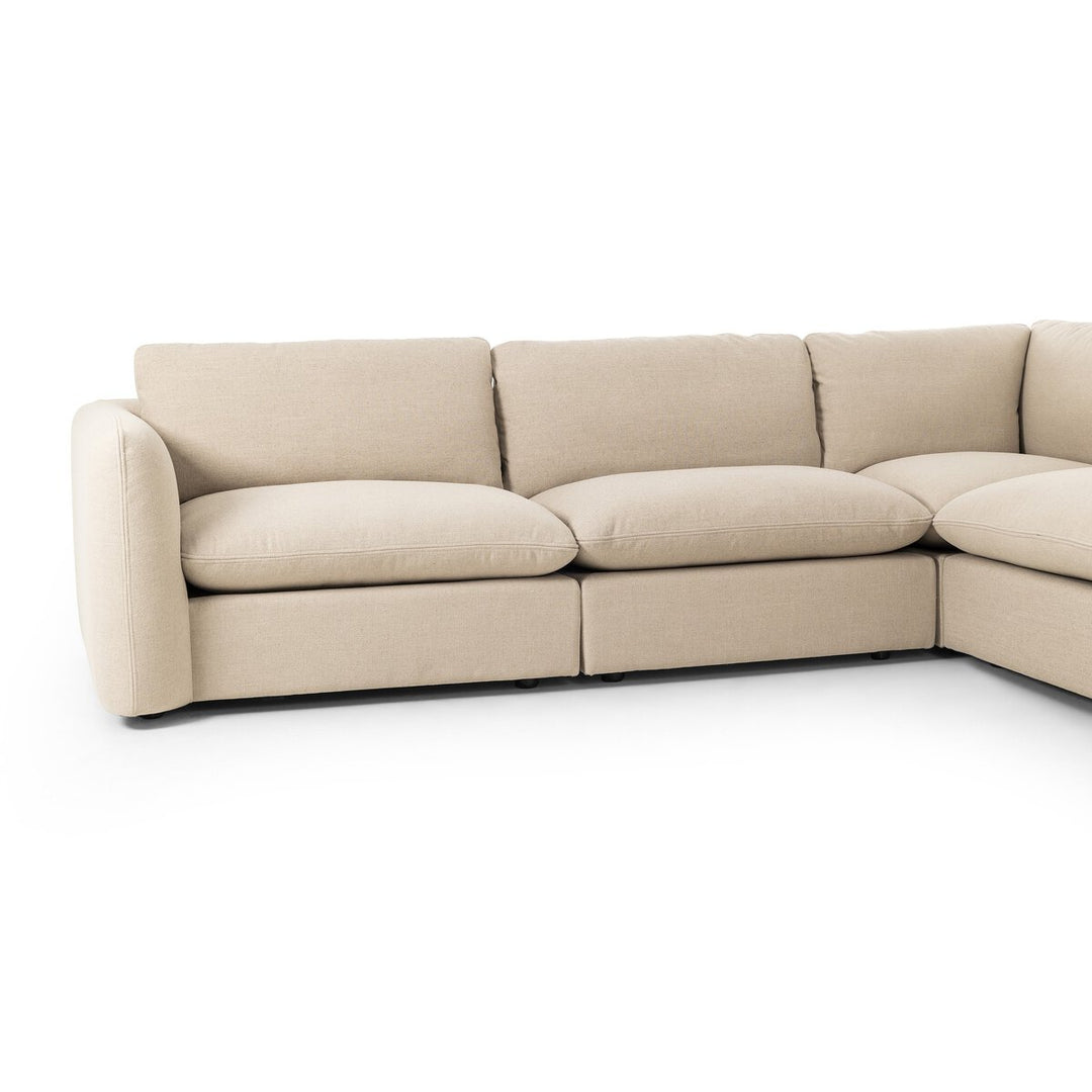 Ingrid 4-Piece Sectional W/ Ottoman - Left Arm Facing - Antwerp Taupe