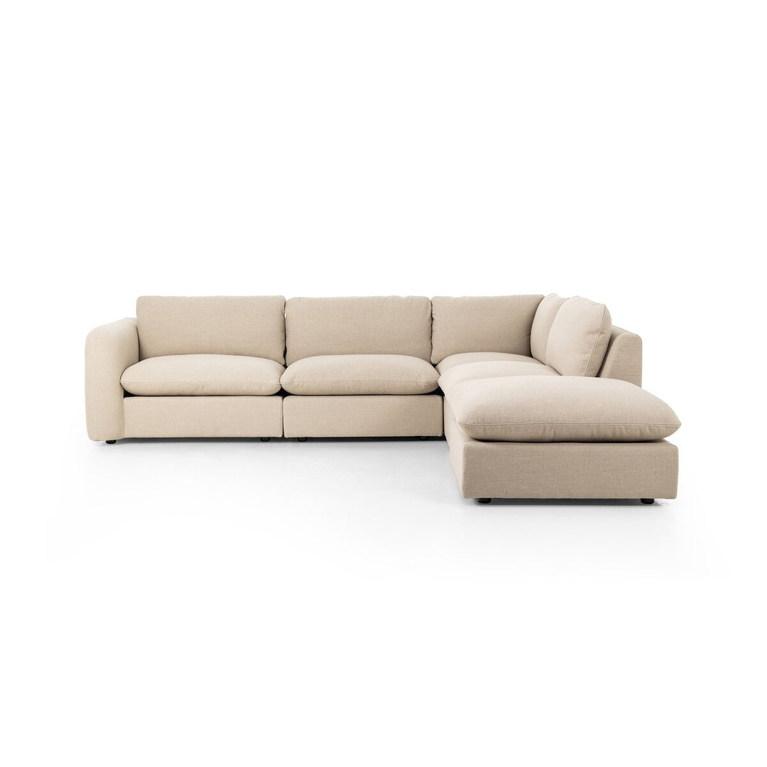 Ingrid 4-Piece Sectional W/ Ottoman - Left Arm Facing - Antwerp Taupe