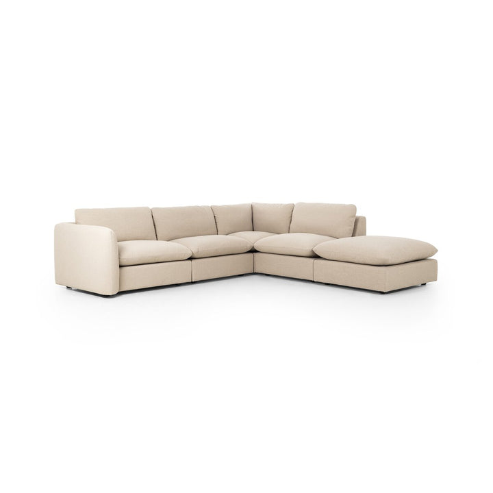 Ingrid 4-Piece Sectional W/ Ottoman - Left Arm Facing - Antwerp Taupe