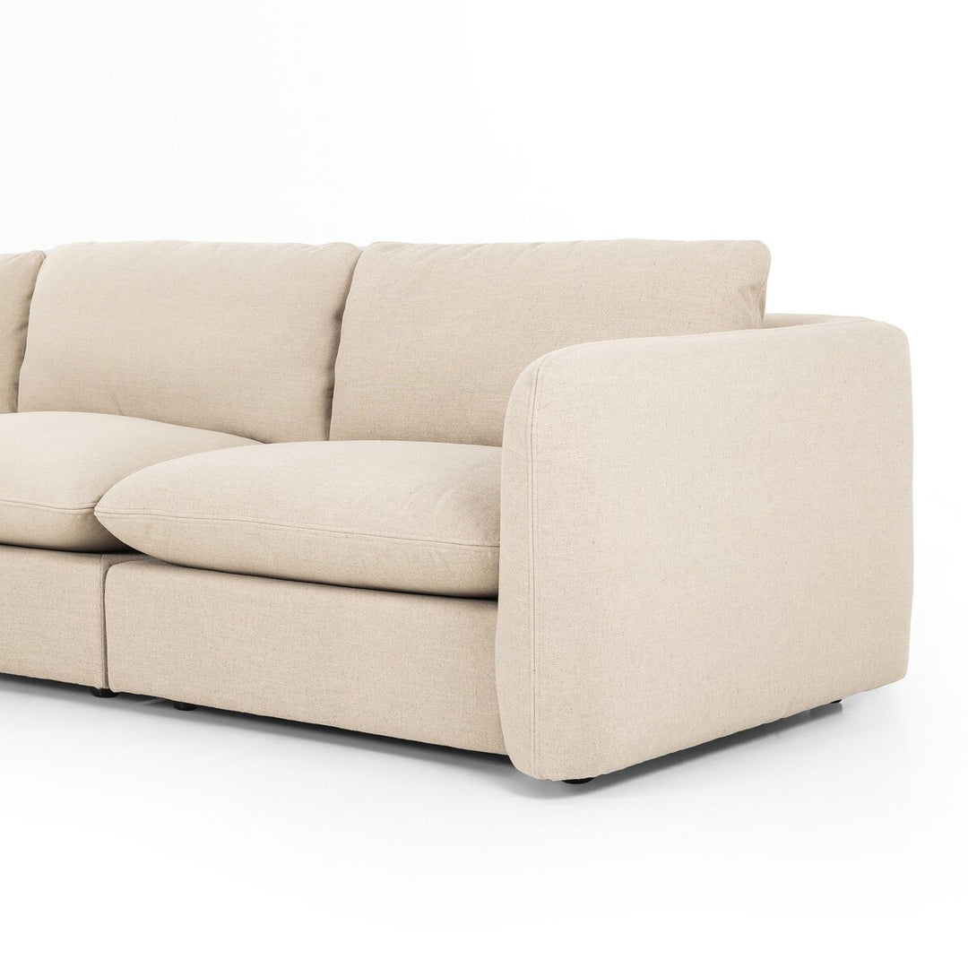 Ingrid 4-Piece Sectional W/ Ottoman - Right Arm Facing - Antwerp Taupe