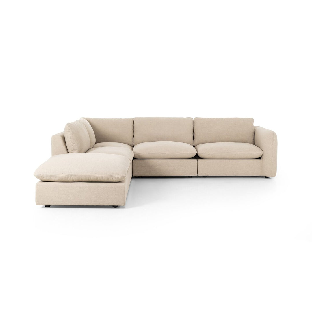 Ingrid 4-Piece Sectional W/ Ottoman - Right Arm Facing - Antwerp Taupe