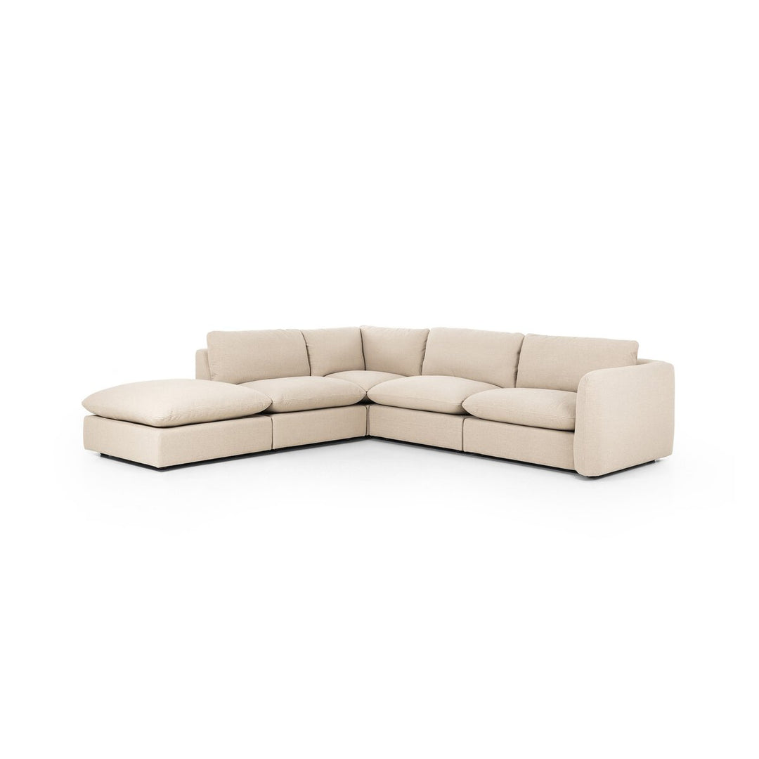 Ingrid 4-Piece Sectional W/ Ottoman - Right Arm Facing - Antwerp Taupe