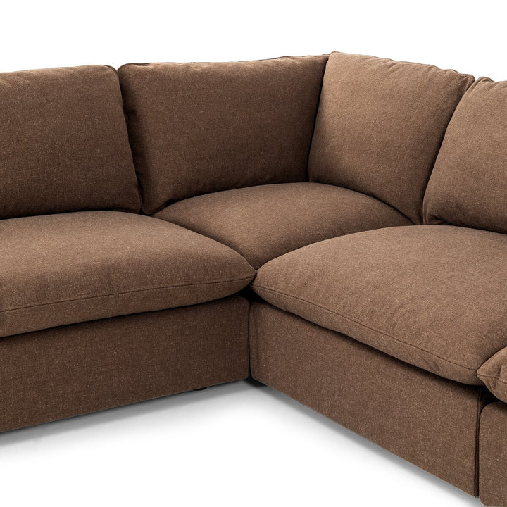 Ingrid 4-Piece Sectional W/ Ottoman - Right Arm Facing - Antwerp Cafe