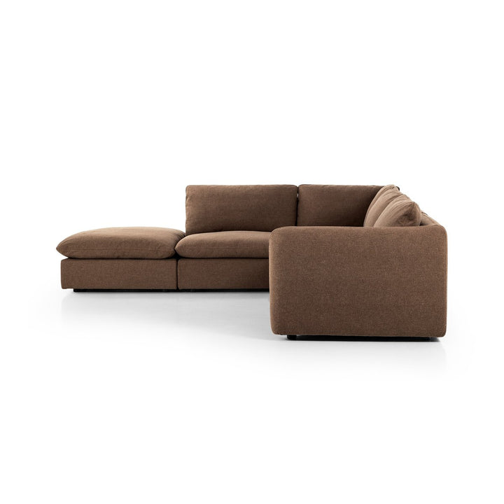 Ingrid 4-Piece Sectional W/ Ottoman - Right Arm Facing - Antwerp Cafe