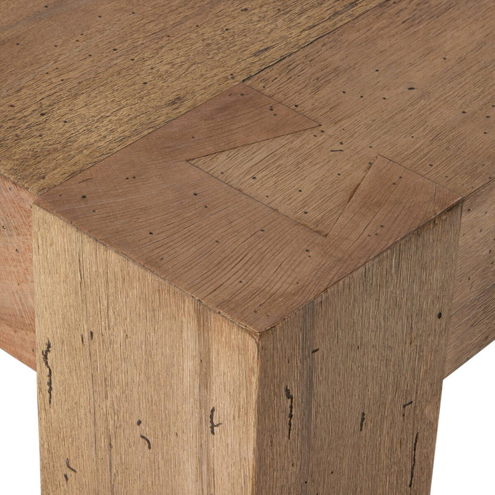 Abaso Small Square Coffee Table - Rustic Wormwood Oak