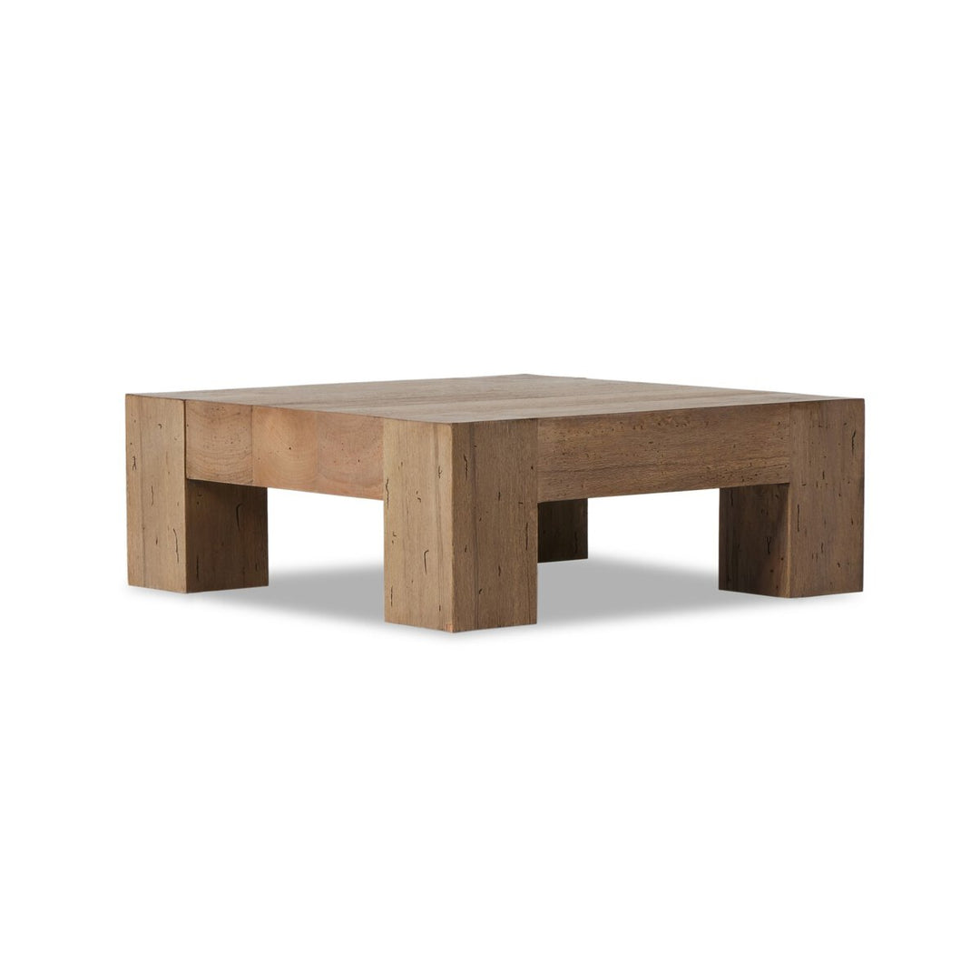 Abaso Small Square Coffee Table - Rustic Wormwood Oak